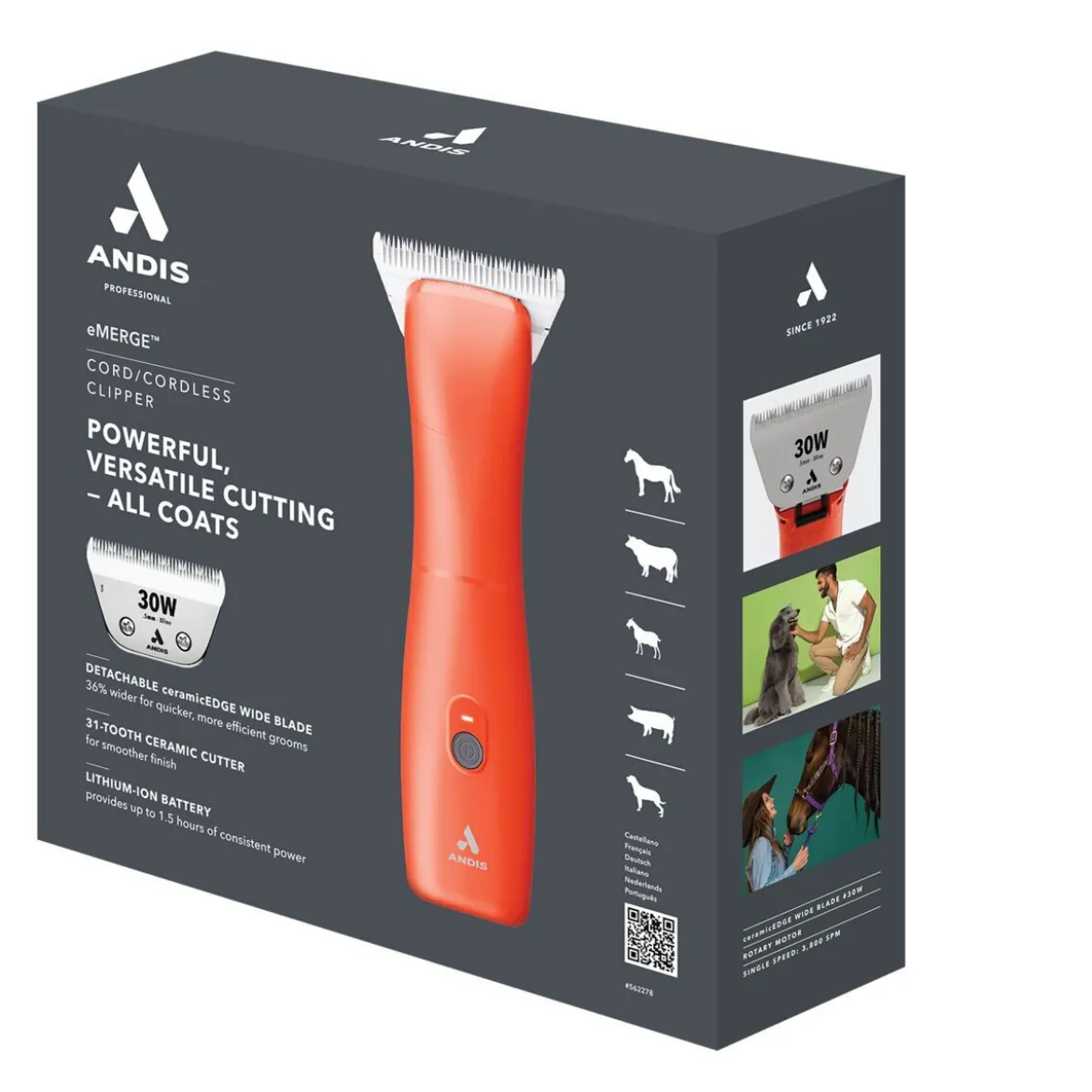 Andis eMERGE Wide Klippmaskin Orange