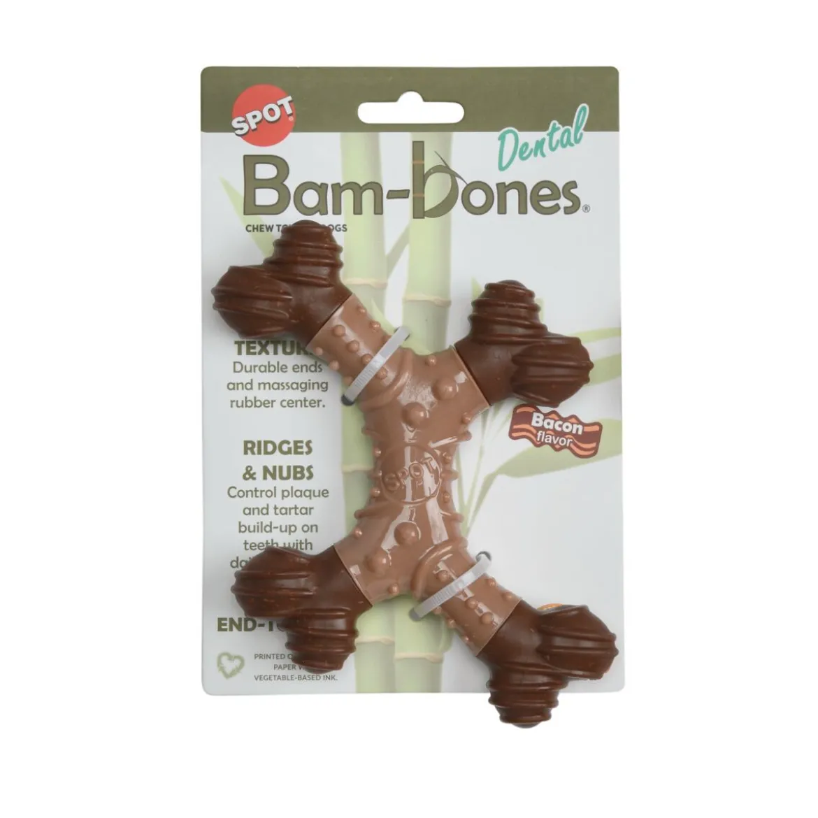 Bam-Bones Dental X-bone Bacon Tuggleksak till Hund 15 cm