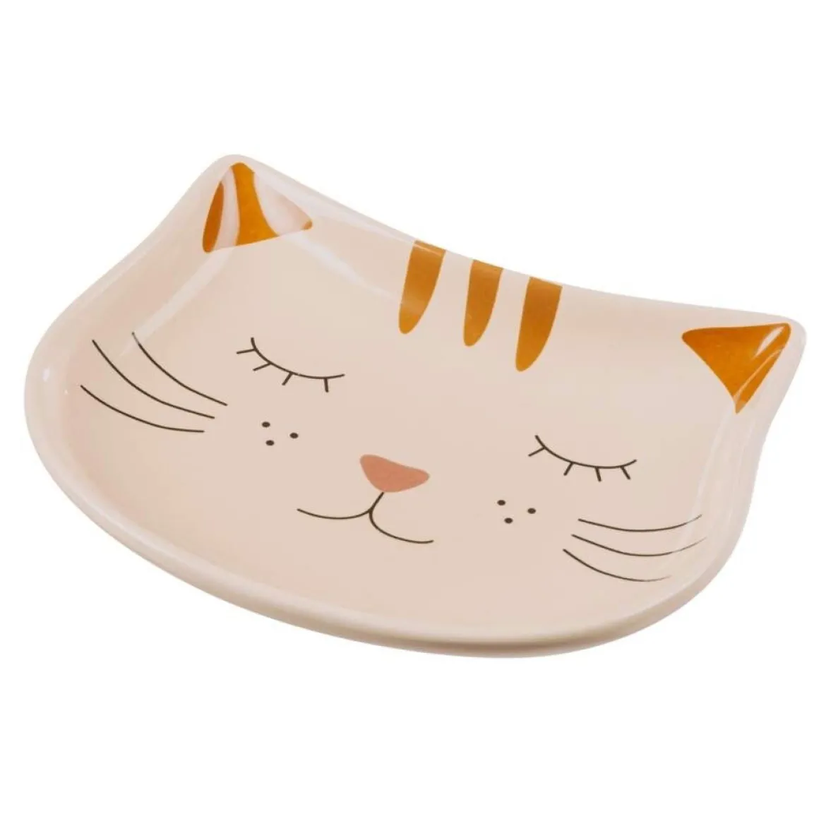 Basic Kattskål Kattansikte Beige