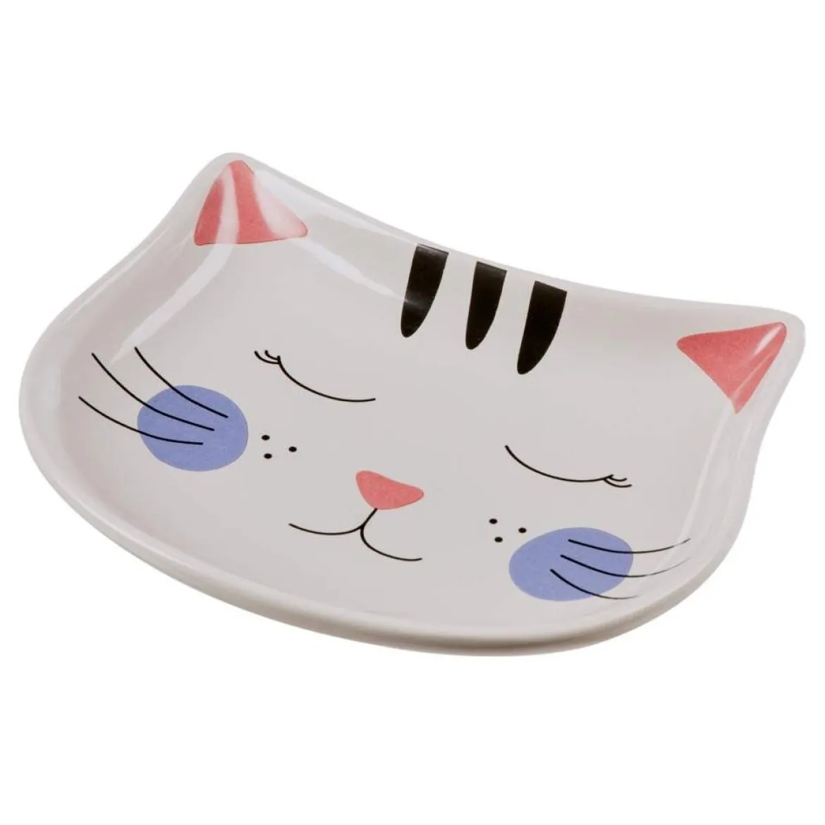 Basic Kattskål Kattansikte Grå