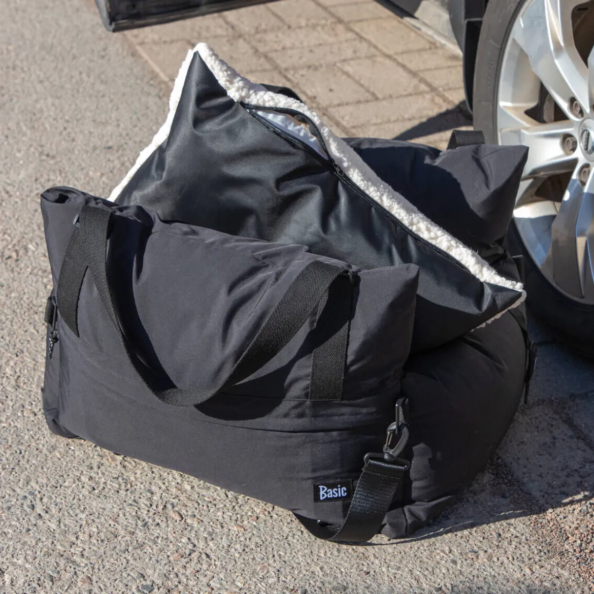 Basic Travel Hundbädd till Bil Vattentålig Svart