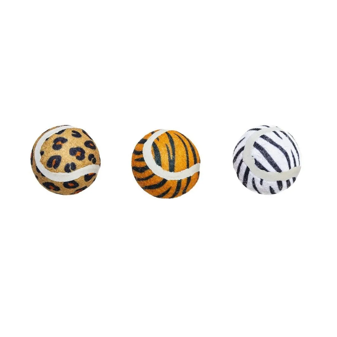 Beeztees Jungle Cat Tennisbollar Djurmönster 3-pack