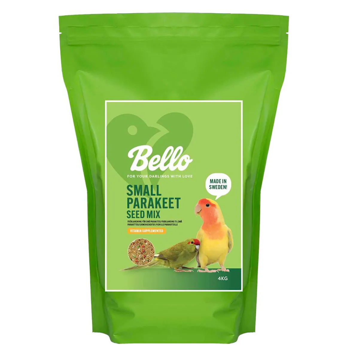 Bello Small Parakeet Seed Mix Fågelmat till Små Parakiter 4 kg