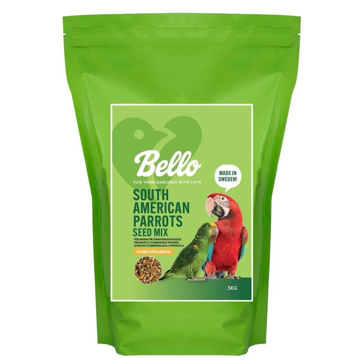 Bello South American Parrot Seed Mix Fågelmat till Sydamerikansk Papegoja