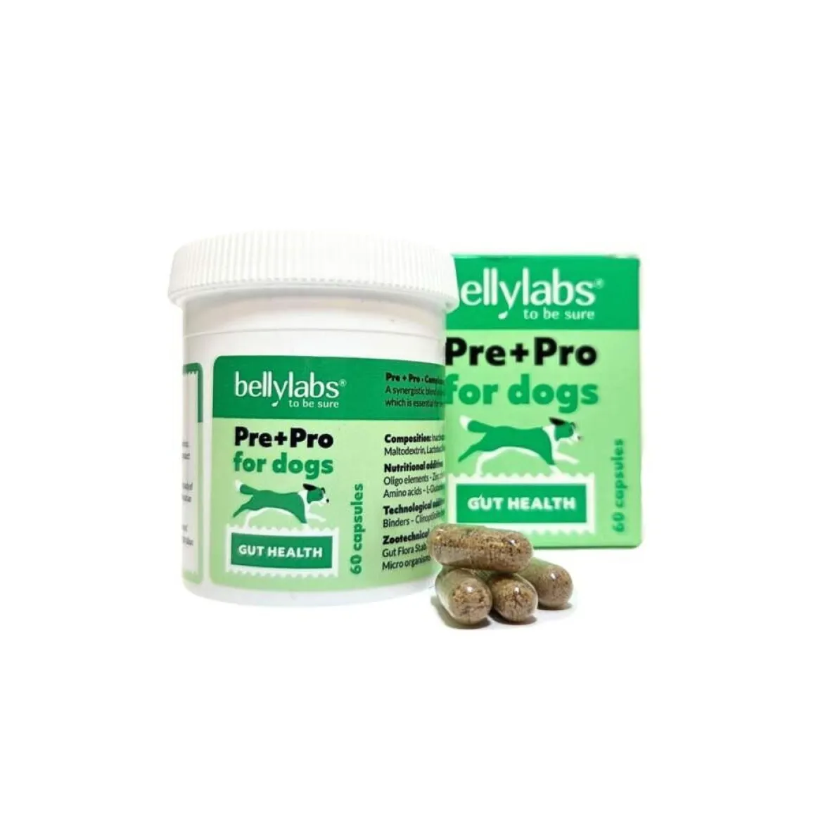 Bellylabs Pre+Pro för Hund 60 Kapslar