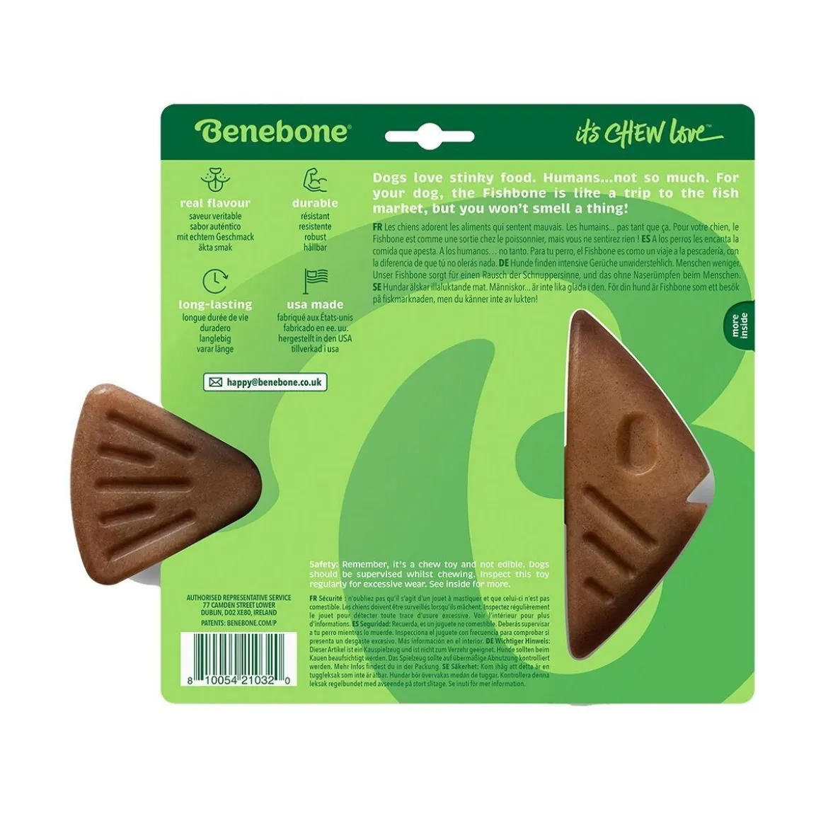 Benebone Fiskben i Nylon med Smak av Lax