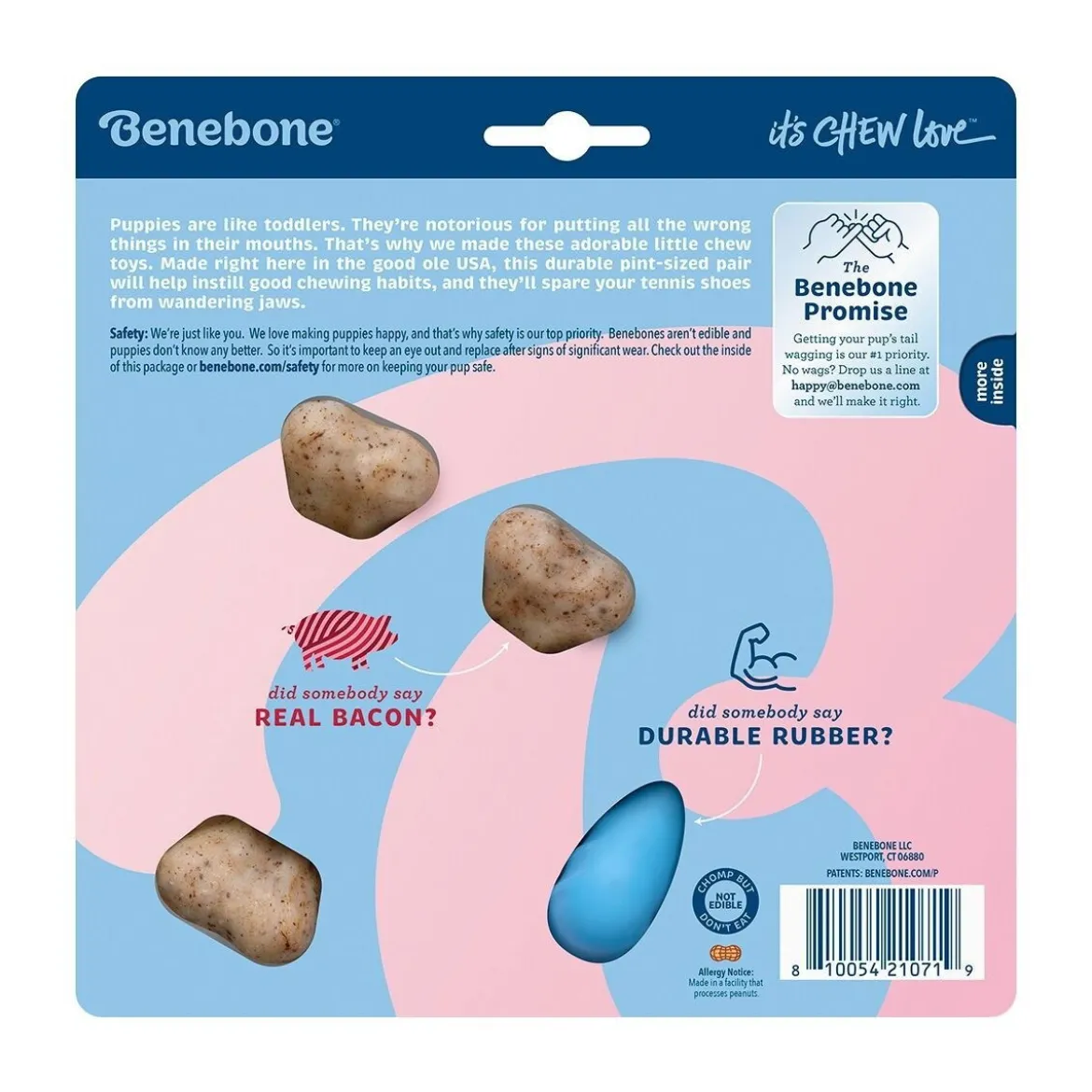 Benebone Gummiben & Wishbone Tuggleksaker till Valp 2-pack