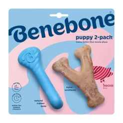 Benebone Gummiben & Wishbone Tuggleksaker till Valp 2-pack