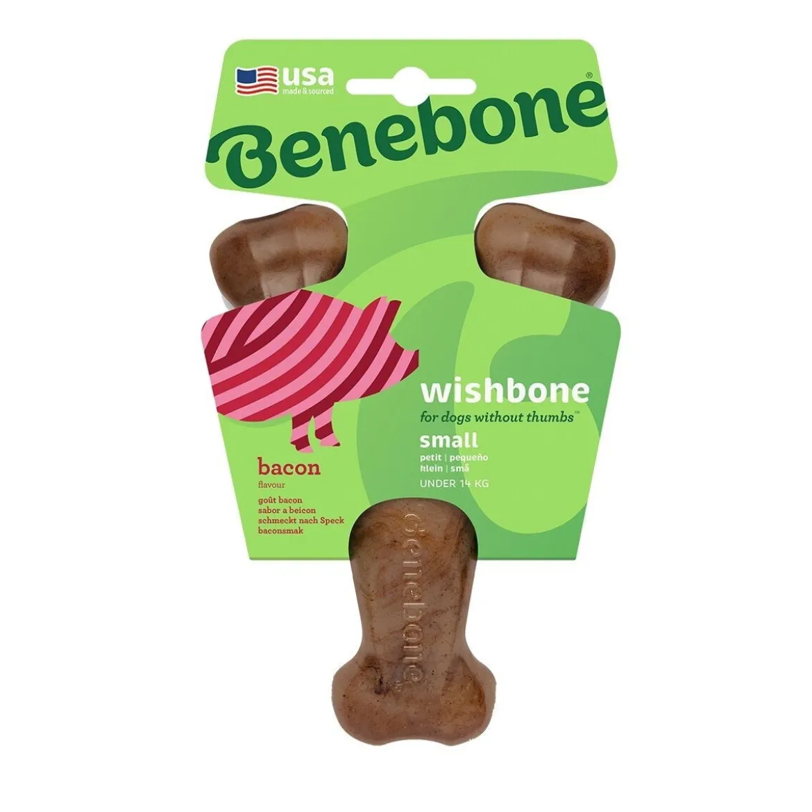 Benebone Wishbone Hundben i Nylon med Baconsmak