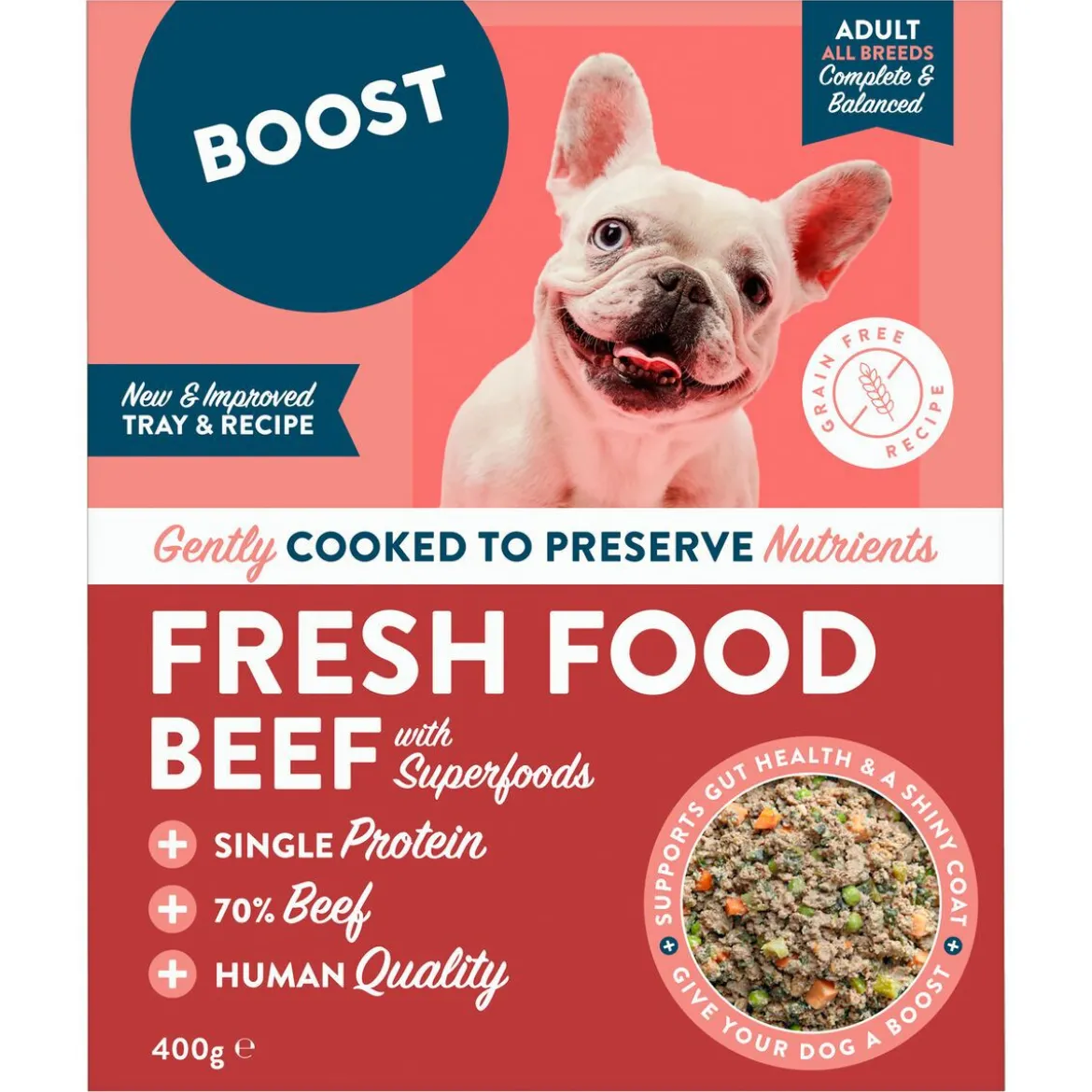 Boost Fresh Beef Färsklagat Hundfoder 400 g