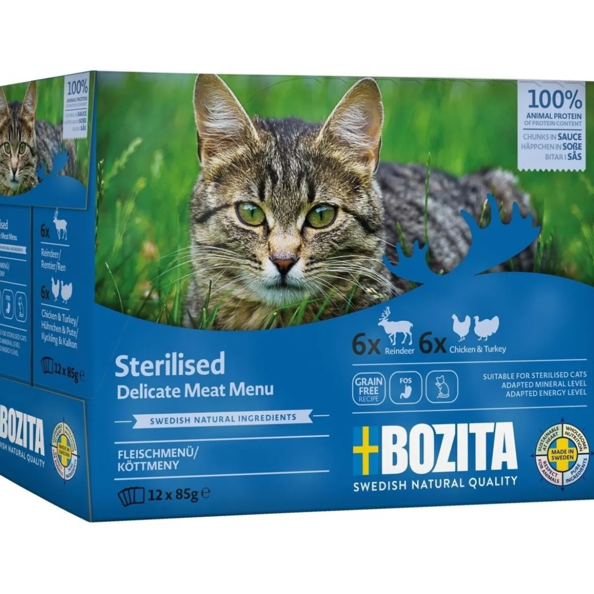 Bozita Indoor & Sterilised Multibox i Sås 12x85 g