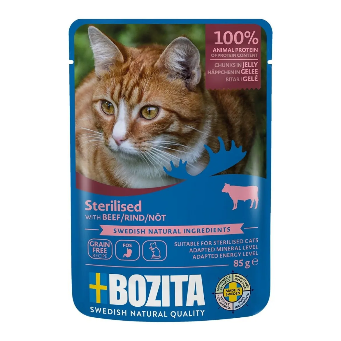 Bozita Indoor & Sterilised Nöt i Gelé 85 g