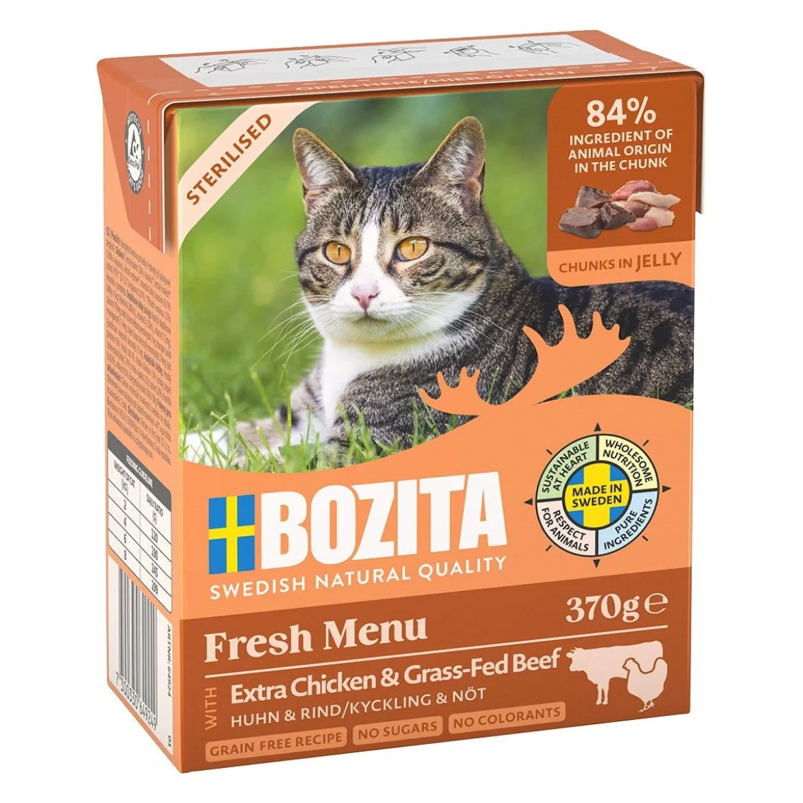 Bozita Sterilised Extra Kyckling & Biff Bitar i gelé 370 g