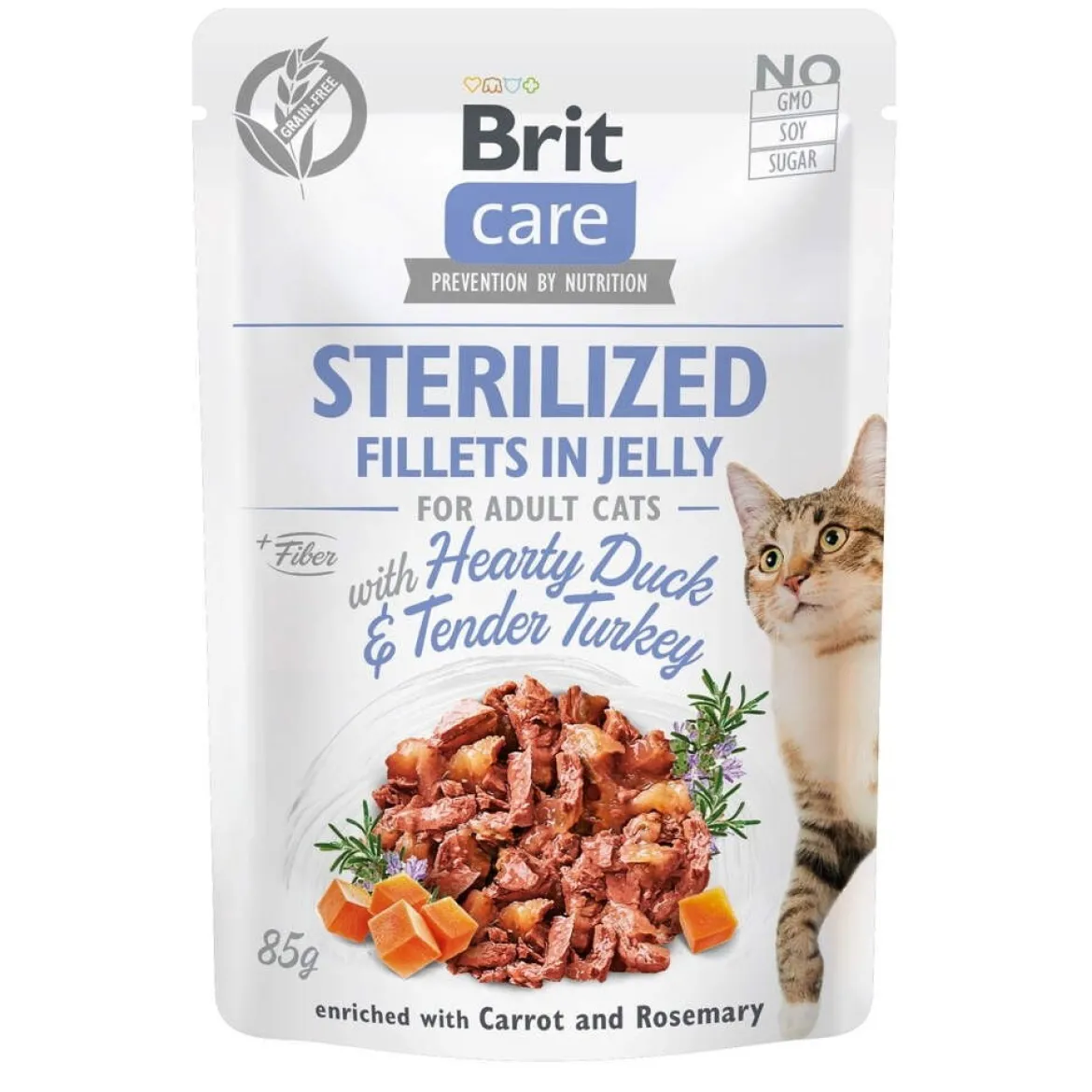 Brit Care Cat Adult Sterilized Anka & Kalkon i Gelé 85 g