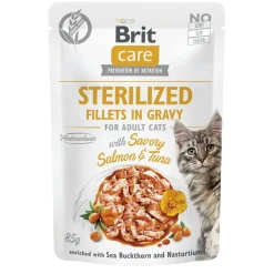 Brit Care Cat Sterilized Lax & Tonfisk i Sås 85 g
