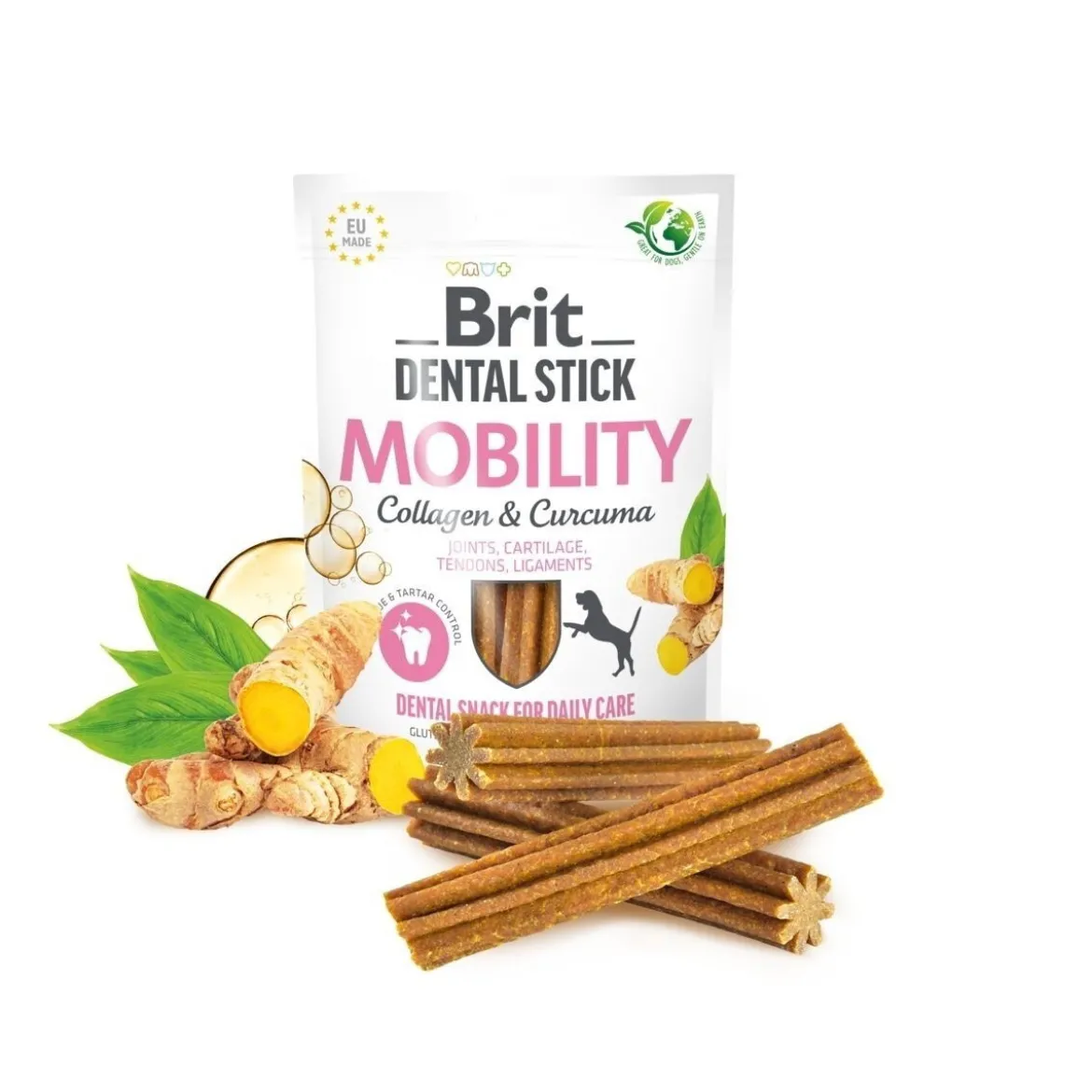 Brit Care Dental Stick Mobility Collagen & Curcuma 7-pack