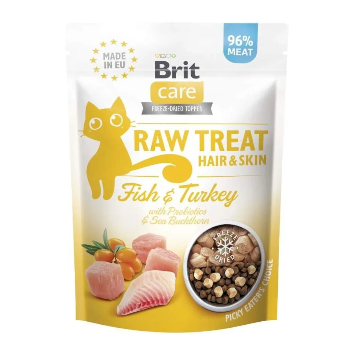 Brit Care Raw Treat Cat Hair & Skin Kalkon & Lax 40 g