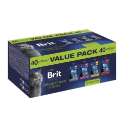 Brit Premium by Nature Cat Adult Value Pack Chunks in Gravy Våtfoder till Katt 40x100g
