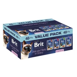 Brit Premium by Nature Cat Sterilized Adult Value Pack Fillets in Gravy 48x85g