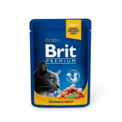 Brit Premium Portionspåsar Med Lax & Forell För Katter