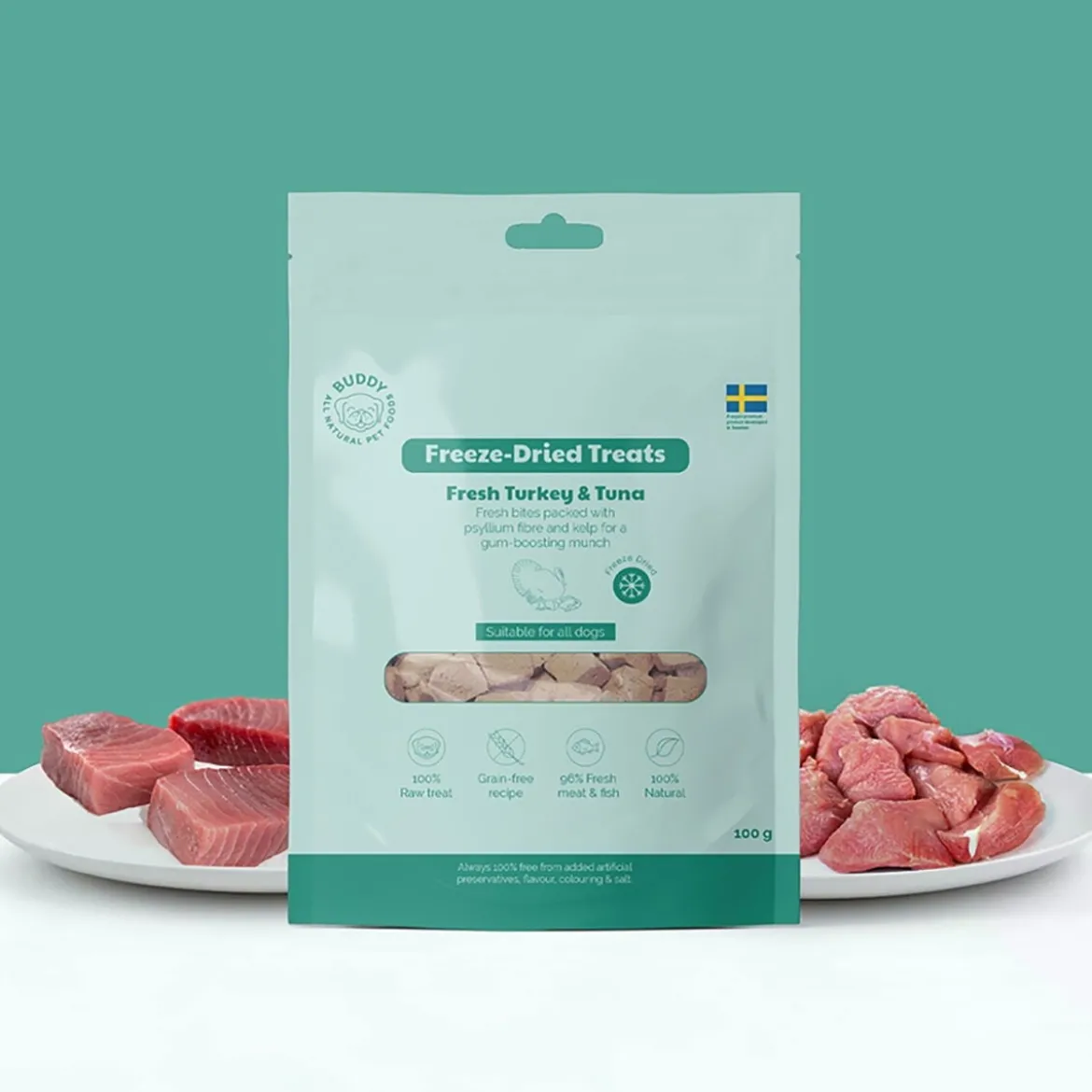 Buddy Frystorkade Kalkon-och Tonfiskbitar 100 g