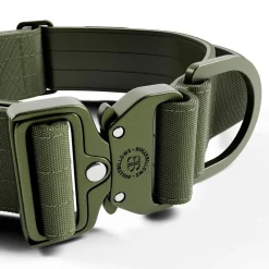 BullyBillows Combat Hundhalsband med Handtag Grön 5 cm