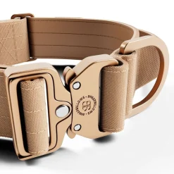 BullyBillows Combat Hundhalsband med Handtag Beige 5 cm