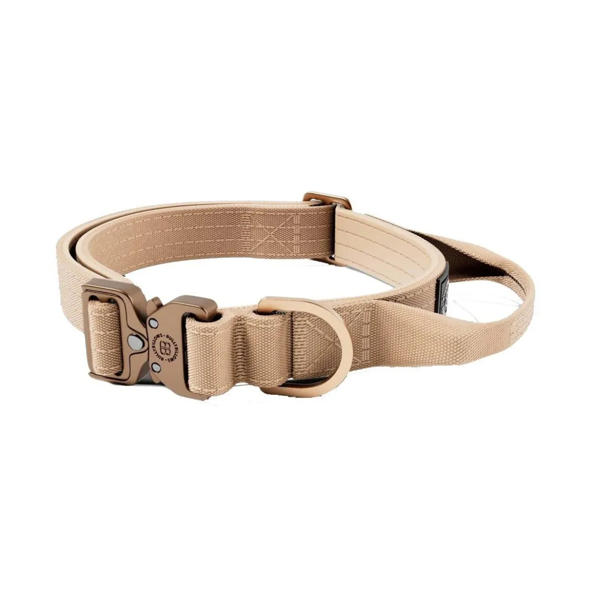 BullyBillows Combat Hundhalsband med Handtag Beige XS 2,5 cm
