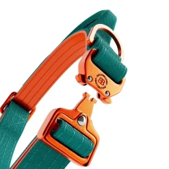 BullyBillows Combat Hundhalsband Turkos och Orange XS 2,5 cm