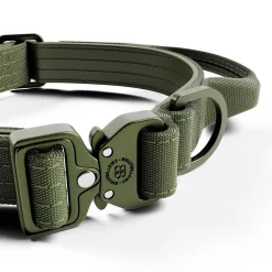 BullyBillows Combat Hundhalsband med Handtag Grön XS 2,5 cm
