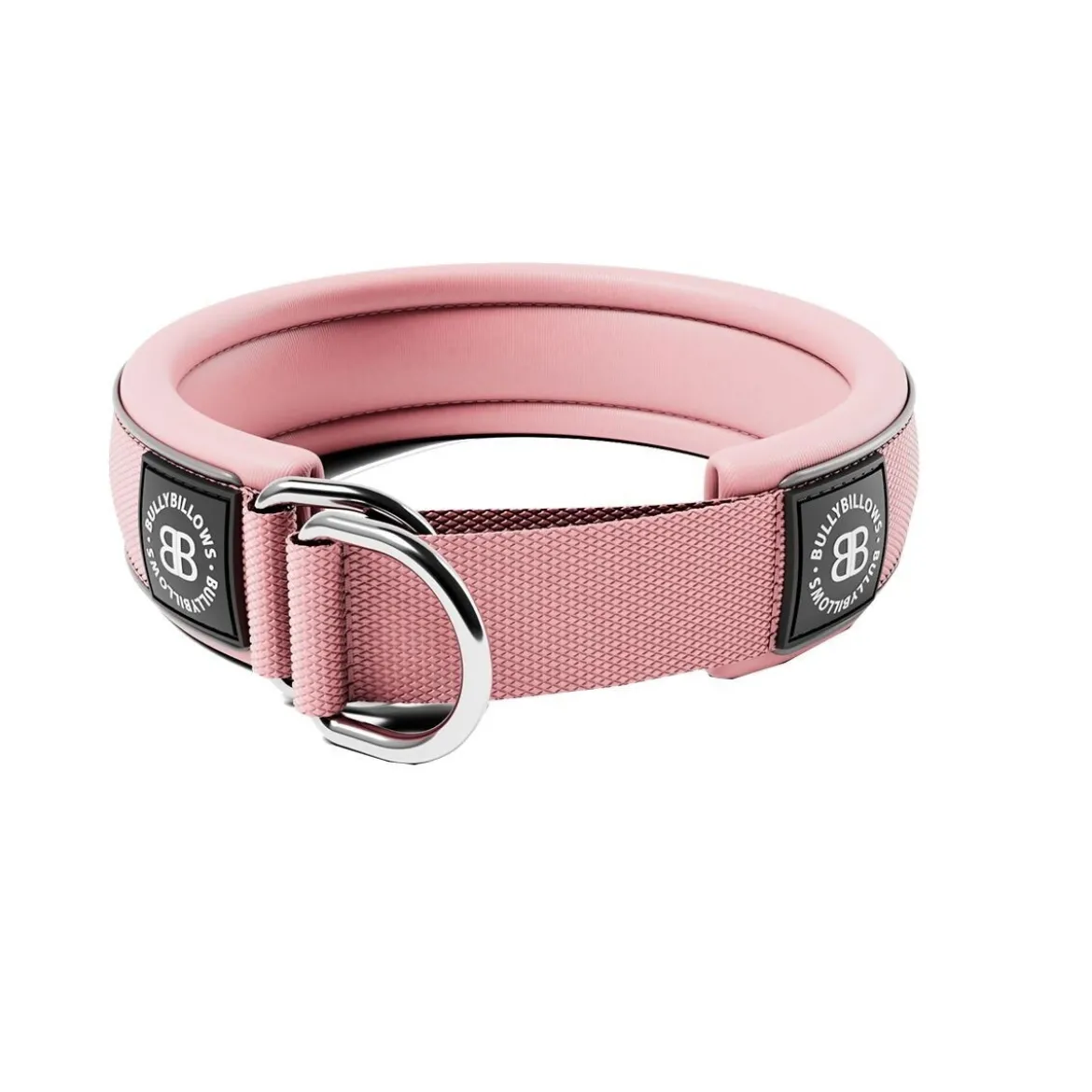BullyBillows Hundhalsband Halvstryp Reflekterande Rosa 4 cm