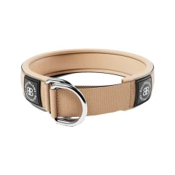 BullyBillows Hundhalsband Halvstryp Reflekterande Beige 5 cm