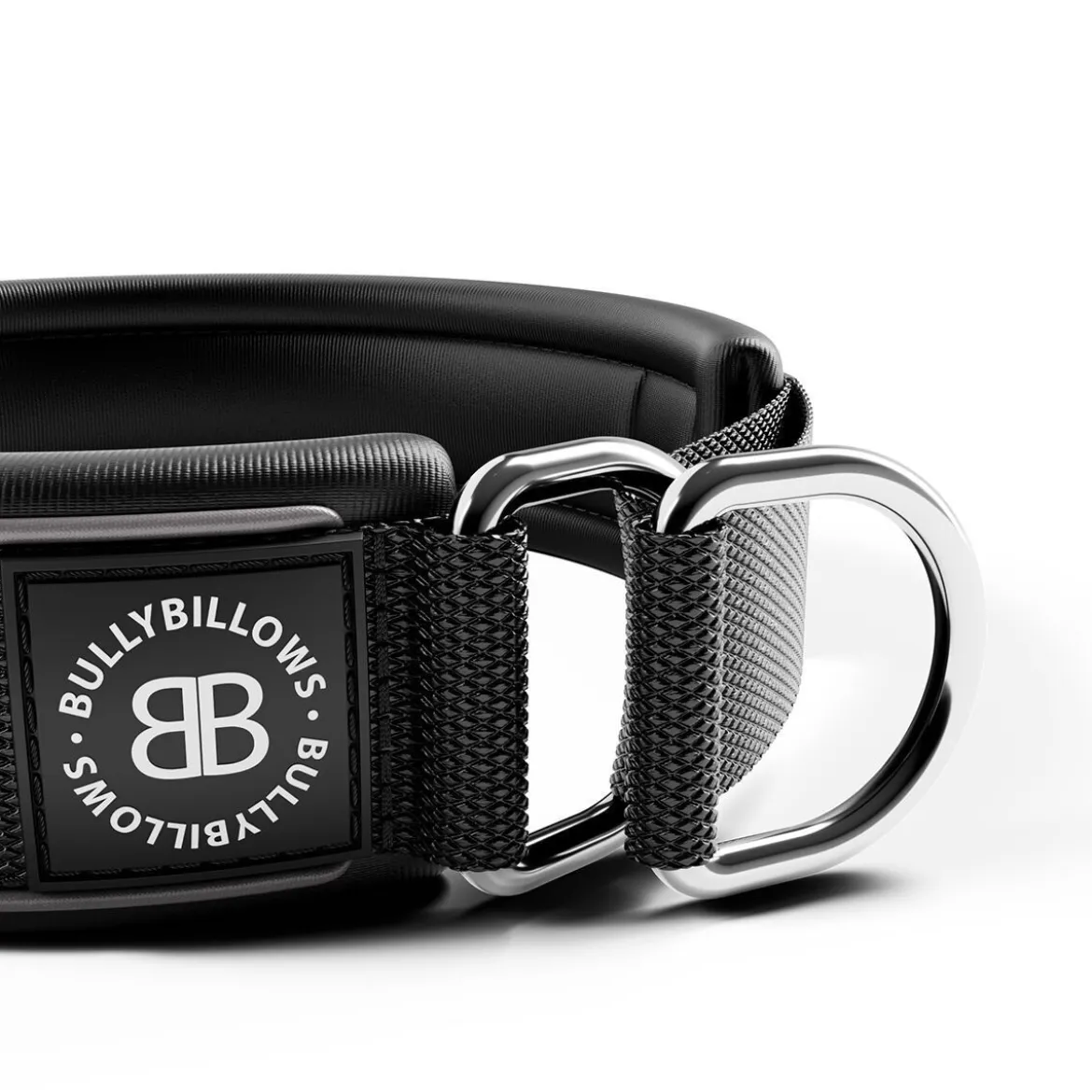 BullyBillows Hundhalsband Halvstryp Reflekterande Svart 4 cm
