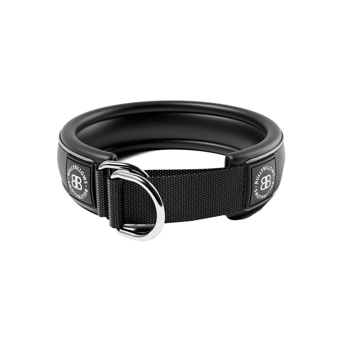 BullyBillows Hundhalsband Halvstryp Reflekterande Svart 4 cm
