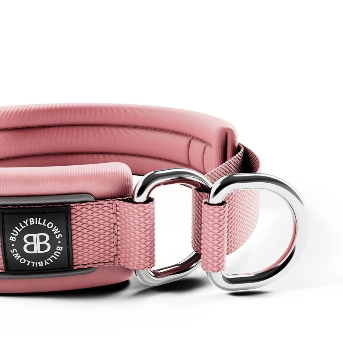 BullyBillows Hundhalsband Halvstryp Rosa Reflekterande3 cm
