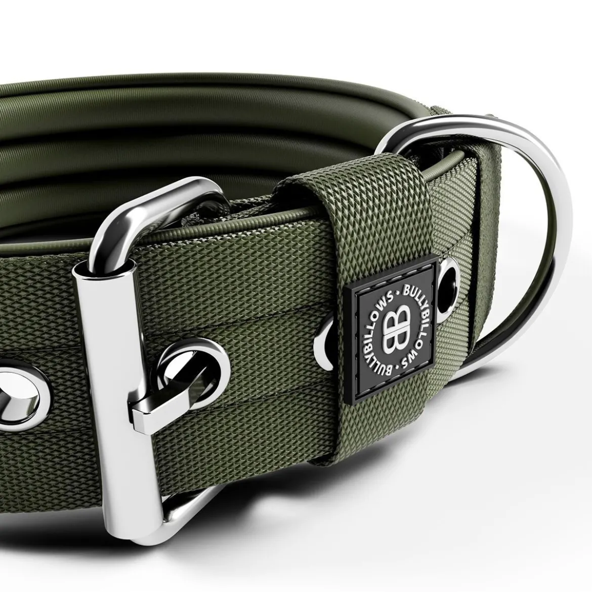 BullyBillows Hundhalsband med Spänne Grön 5 cm