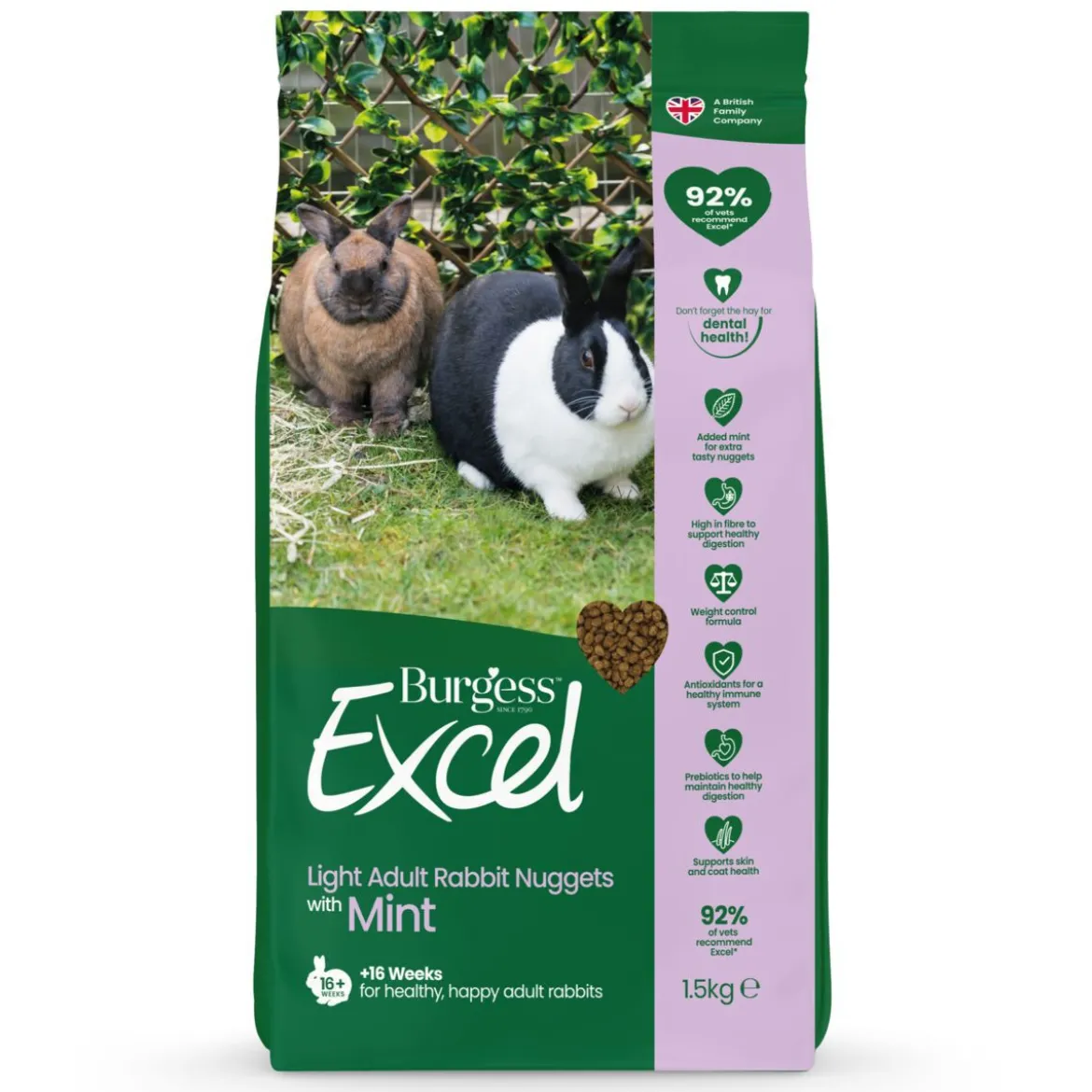 Burgess Excel Rabbit Light Kaninfoder 1,5 kg