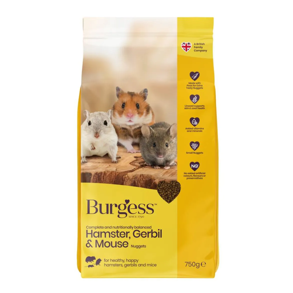 Burgess Hamster, Gerbil & Mouse 750 g