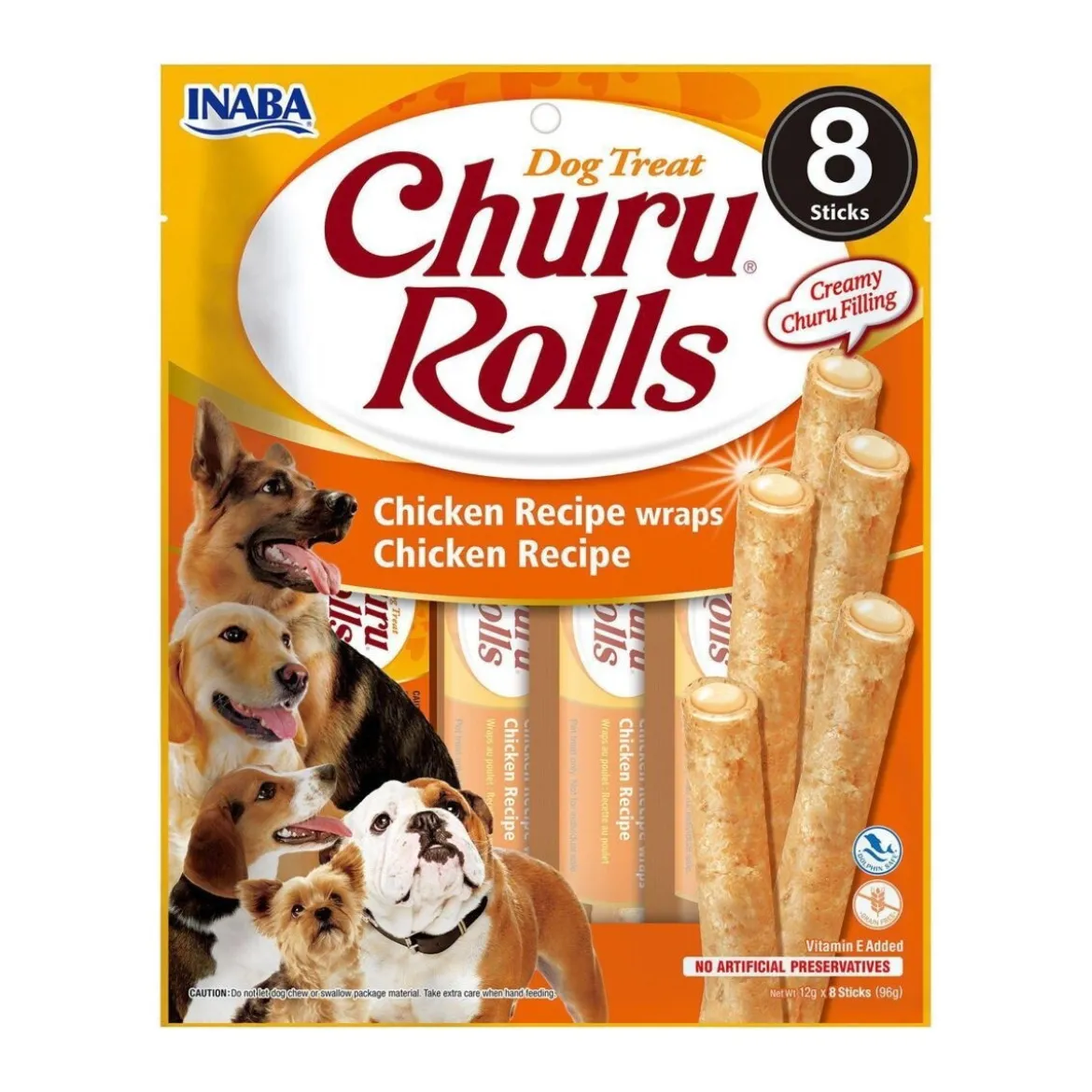 Churu Hundgodis Kyckingrulle med Krämig Fyllning8 st