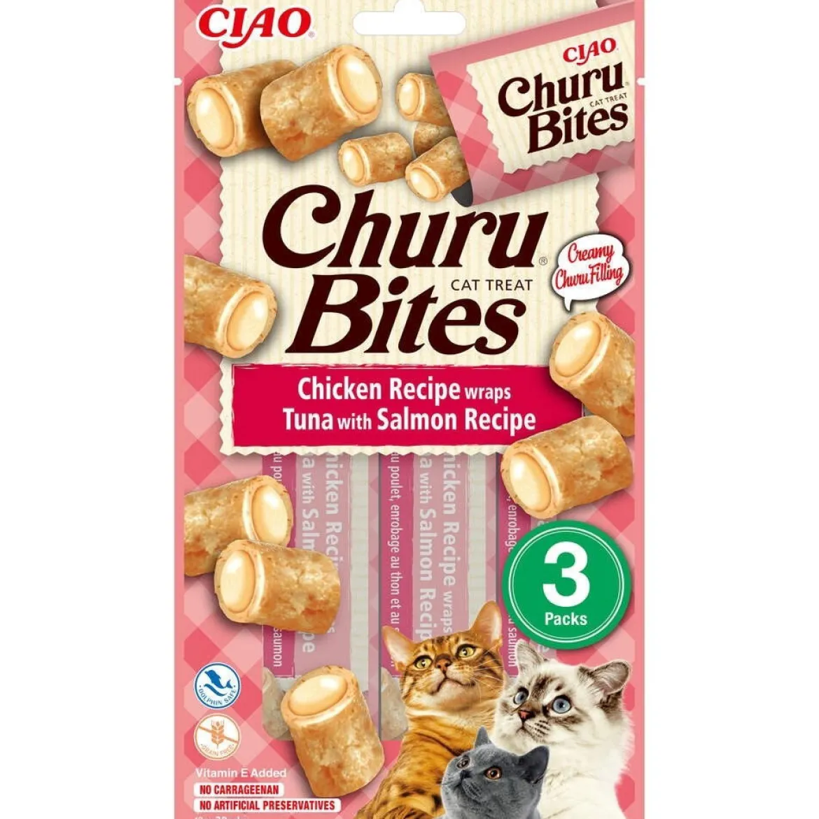 Churu Kattgodis med Krämig Fyllning Kyckling-Tonfisk-Lax