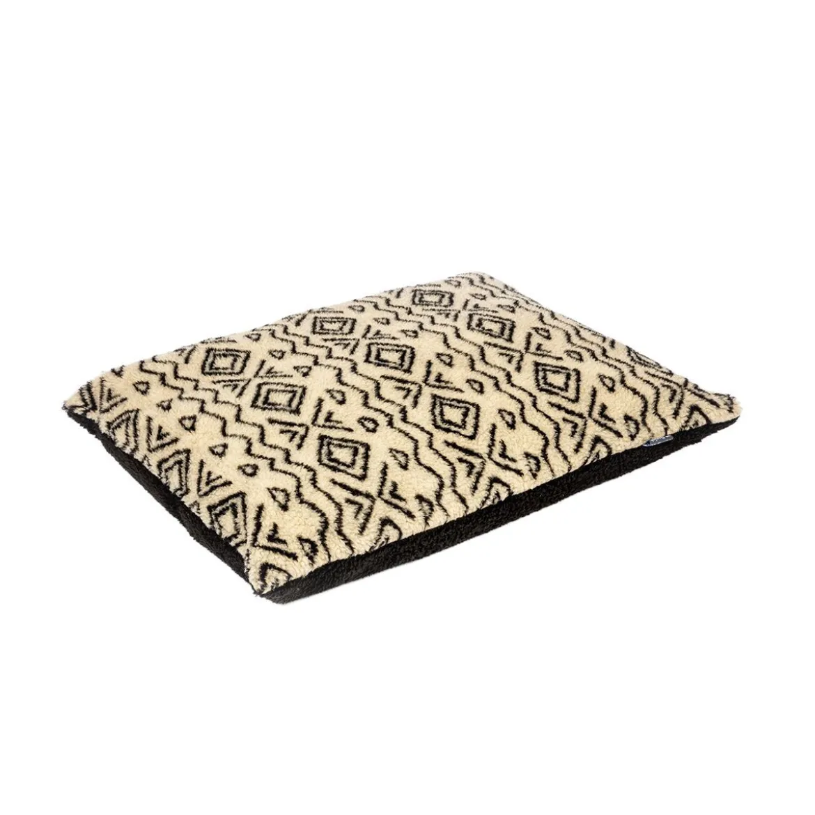 Danish Design Sherpa Fleece Neutral Geometric Hundbädd Beige/Svart