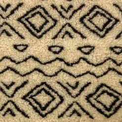 Danish Design Sherpa Fleece Neutral Geometric Hundbädd Beige/Svart