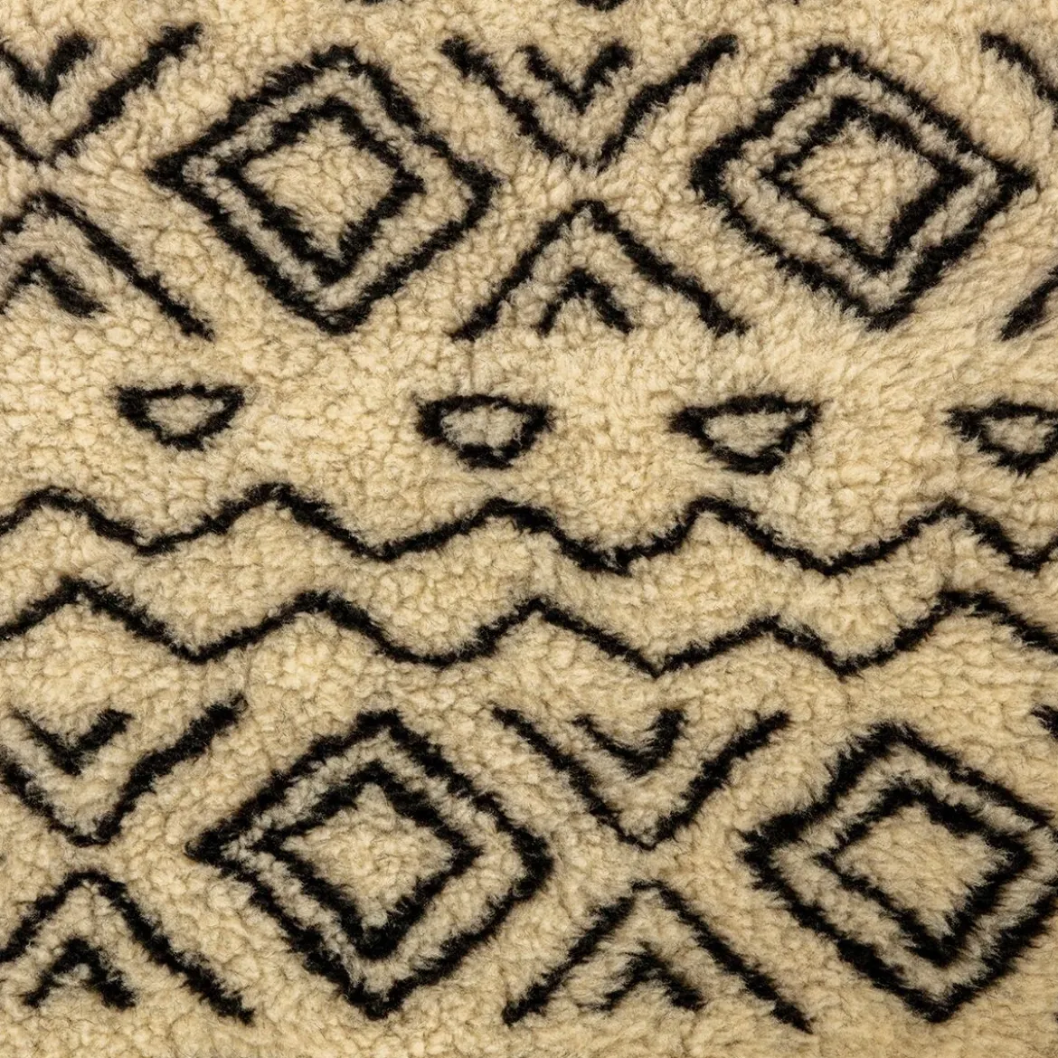 Danish Design Sherpa Fleece Neutral Geometric Hundbädd Beige/Svart