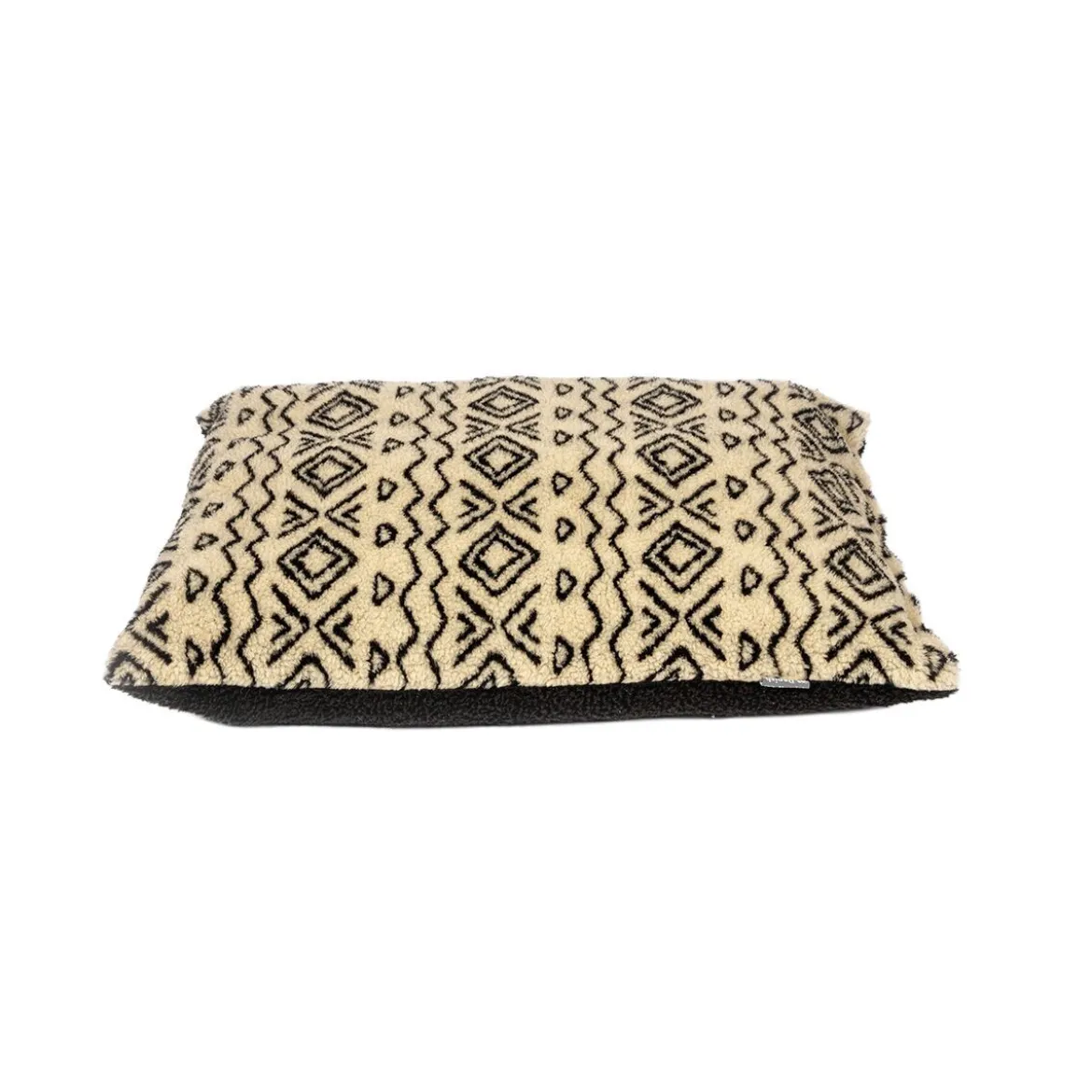 Danish Design Sherpa Fleece Neutral Geometric Hundbädd Beige/Svart