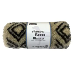 Danish Design Sherpa Fleece Neutral Geometric Hundfilt Beige/Svart