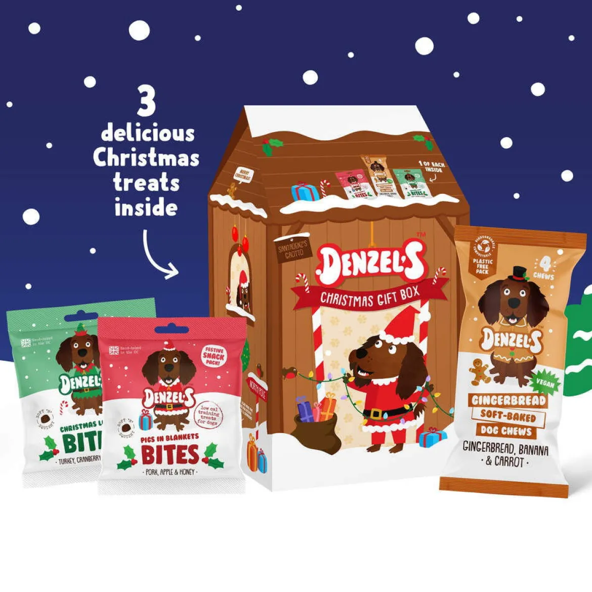 Denzel's Christmas Grotto Gift Box Julgodis till Hund 175 g