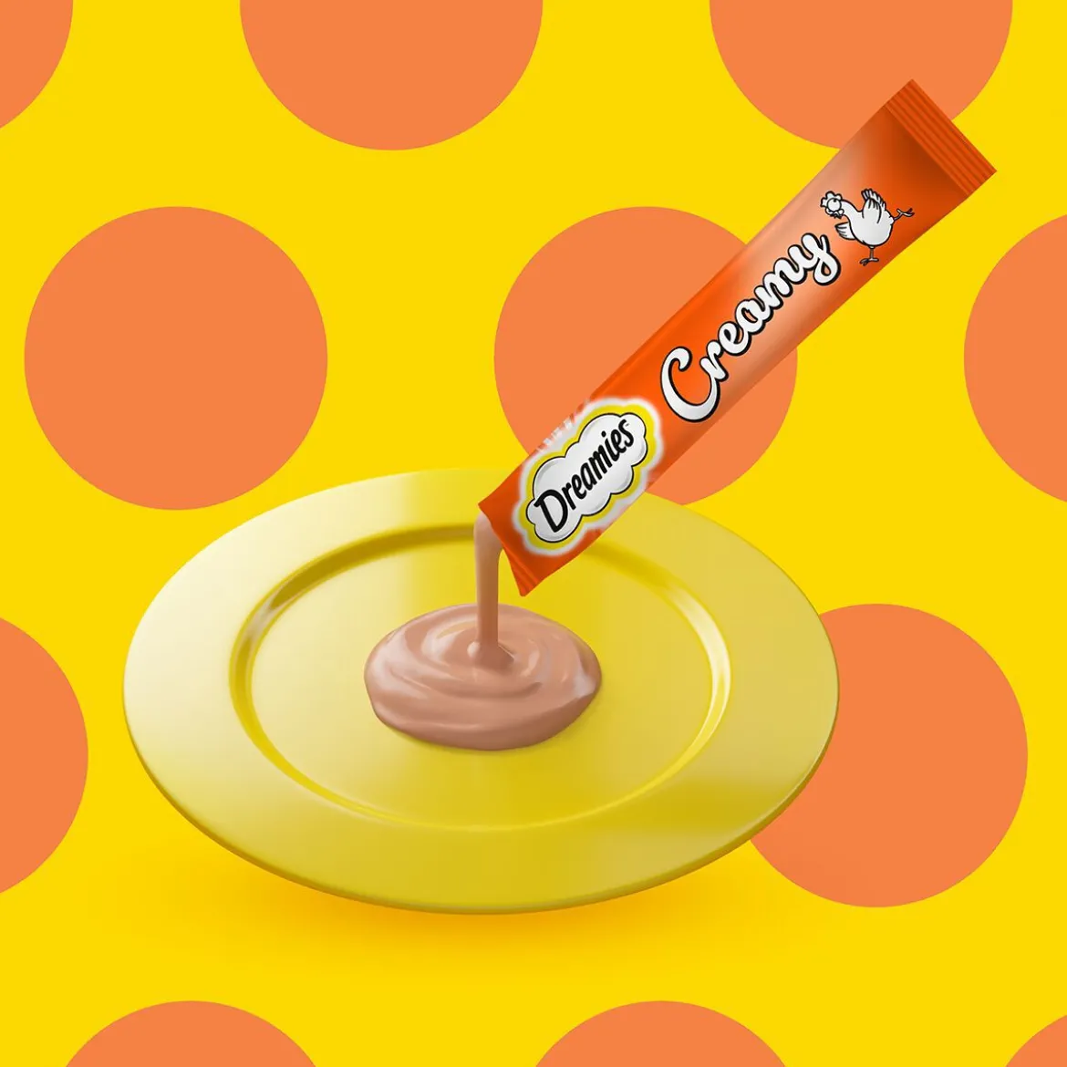Dreamies Creamy med Kyckling 4x10 g