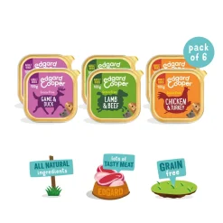 Edgard & Cooper Dog Adult Multipack Lamm, Kyckling & Vilt 6x100g