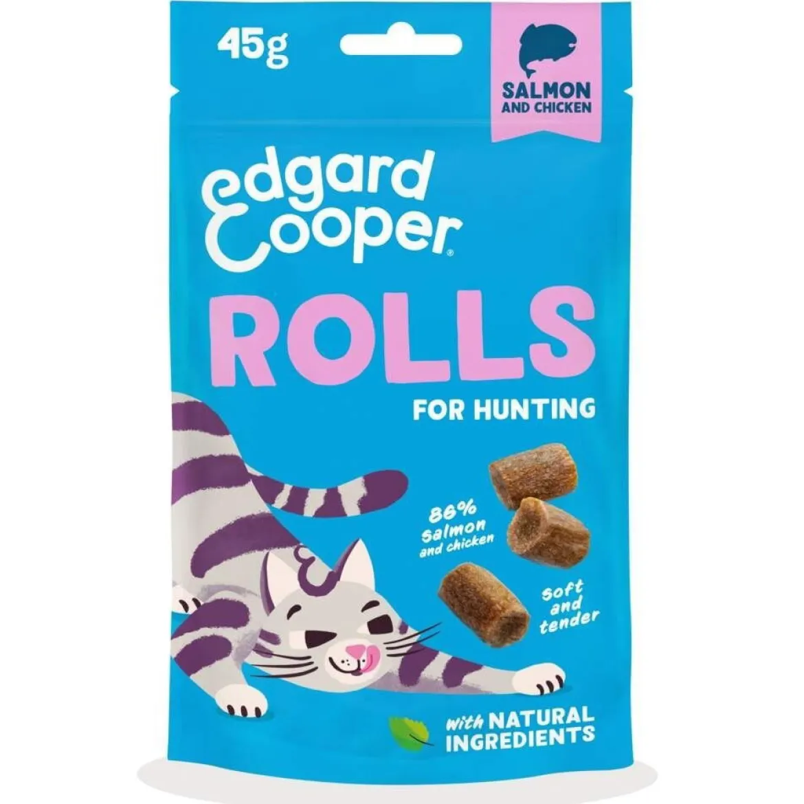Edgard&Cooper Rolls Mjukt Kattgodis Lax & Kyckling 45 g