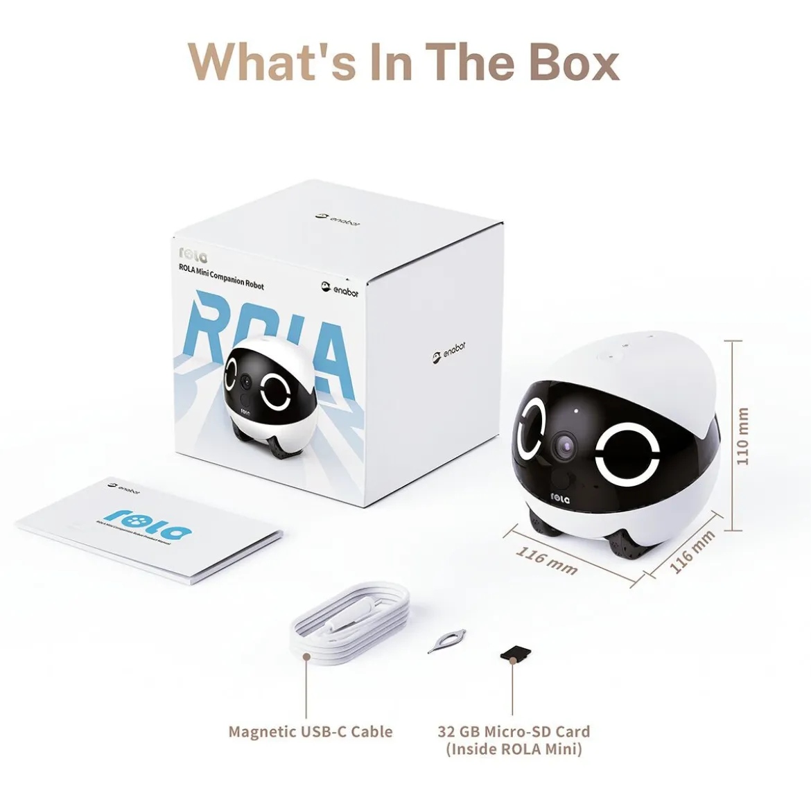 Enabot Rola Mini Companion Robot Husdjurskamera